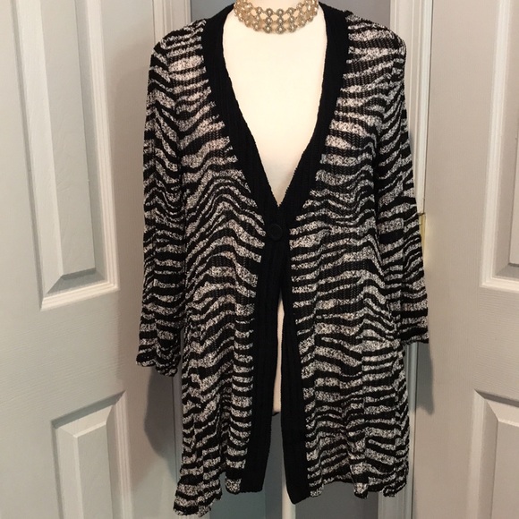 Lightweight Zebra Striped Cardigan - Picture 1 of 6